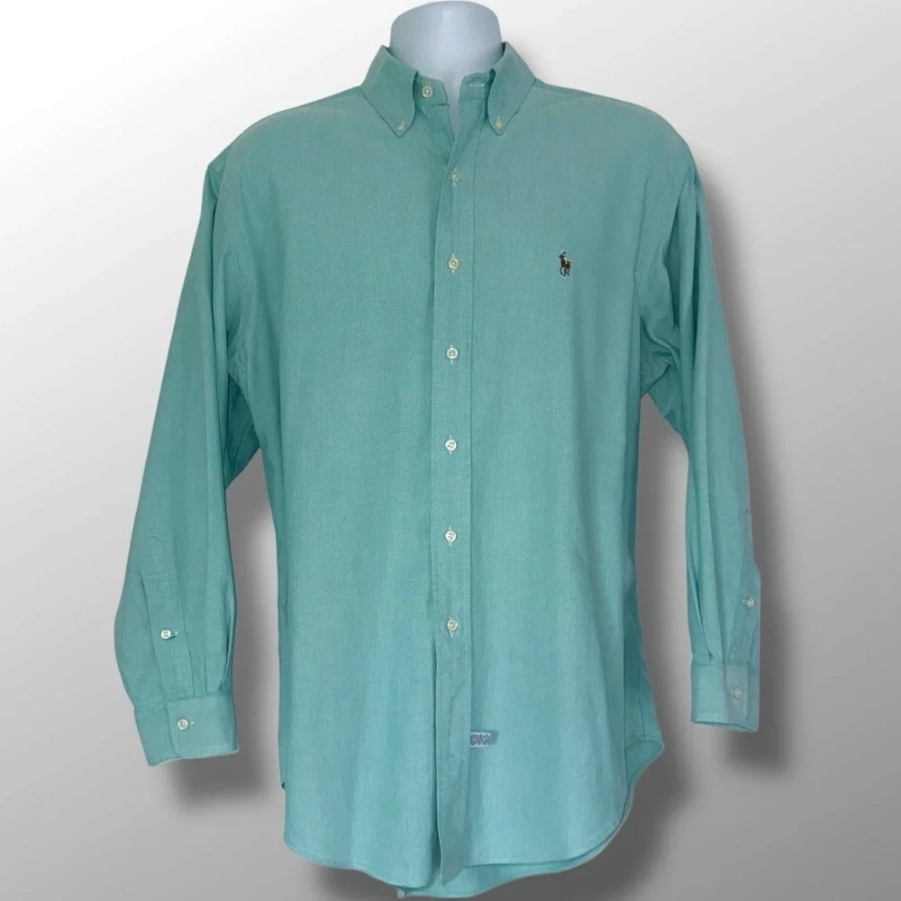 Ralph Lauren Yarmouth Button-Down Shirt L/S Mint Green Oxford 16 X 33